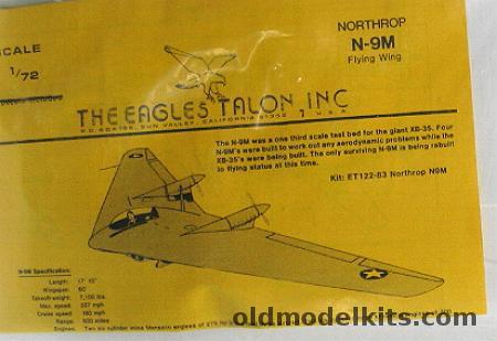 Eagles Talon 1/72 Northrop N-9M Flying Wing, ET122-83 plastic model kit